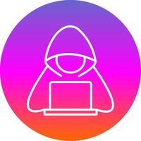 Hacker Line Gradient Circle Icon vector