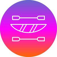 Kayak Line Gradient Circle Icon vector