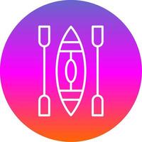 Canoe Line Gradient Circle Icon vector