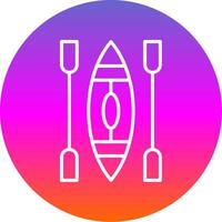 Canoe Line Gradient Circle Icon vector