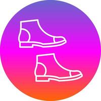 Boots Line Gradient Circle Icon vector