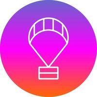 Paragliding Line Gradient Circle Icon vector