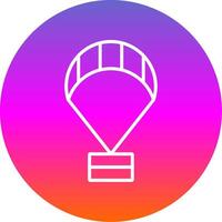 Paragliding Line Gradient Circle Icon vector