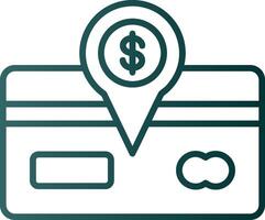 Direct Debit Line Gradient Icon vector
