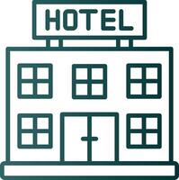 icono de gradiente de línea de hotel vector