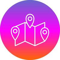 Map Line Gradient Circle Icon vector