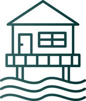 Beach Hut Line Gradient Icon vector