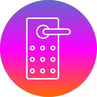 Door Lock Line Gradient Circle Icon vector