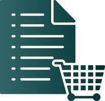 compras lista glifo degradado icono vector