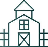 Farmhouse Line Gradient Icon vector