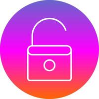 Open Lock Line Gradient Circle Icon vector