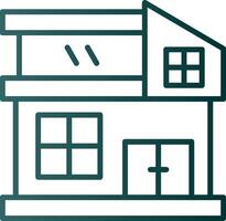 Modern House Line Gradient Icon vector