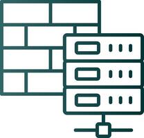 Firewall Line Gradient Icon vector
