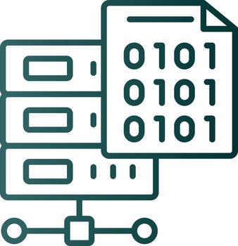 Binary Code Line Gradient Icon vector
