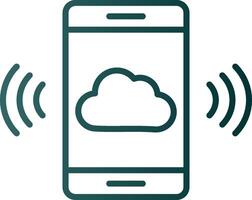 Mobile Cloud Line Gradient Icon vector