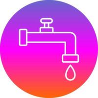 Faucet Line Gradient Circle Icon vector