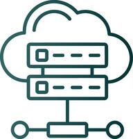 Cloud Database Line Gradient Icon vector