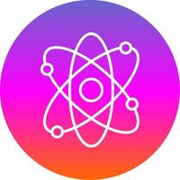 Atom Line Gradient Circle Icon vector