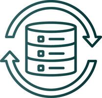 datos sincronización línea degradado icono vector