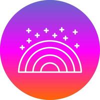 Rainbows Line Gradient Circle Icon vector