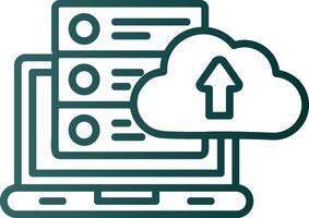 transferir datos línea degradado icono vector