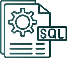 Sql File Line Gradient Icon vector