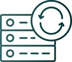 datos sincronización línea degradado icono vector