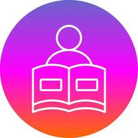 Reading Book Line Gradient Circle Icon vector