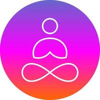 Yoga Line Gradient Circle Icon vector