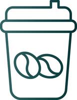 icono de gradiente de línea de taza de café vector