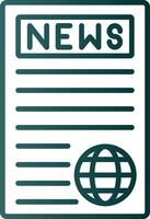 News Report Line Gradient Icon vector