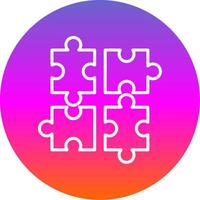 Jigsaw Line Gradient Circle Icon vector
