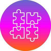 Jigsaw Line Gradient Circle Icon vector