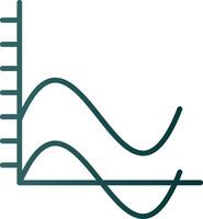 Wave Chart Line Gradient Icon vector