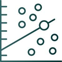 Scatter Graph Line Gradient Icon vector