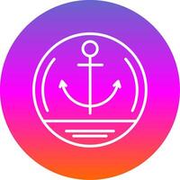 Anchor Line Gradient Circle Icon vector