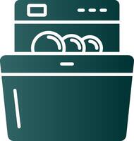 Dish Washing Glyph Gradient Icon vector