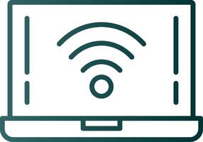 icono de gradiente de línea wifi vector