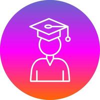 Student Line Gradient Circle Icon vector