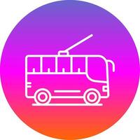 Trolleybus Line Gradient Circle Icon vector