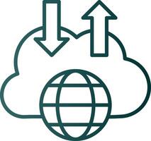 Cloud Line Gradient Icon vector
