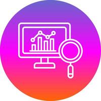 Market Analytics Line Gradient Circle Icon vector