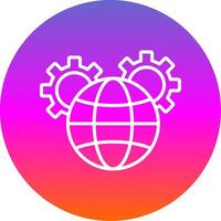 Global Management Line Gradient Circle Icon vector