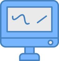 Digital Drawing Line Filled Blue Icon vector