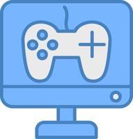 Game Development Line Filled Blue Icon vector