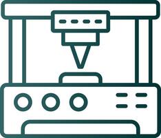 3d Printer Line Gradient Icon vector