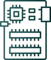 Circuit Board Line Gradient Icon vector