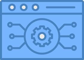 Website Algorithm Line Filled Blue Icon vector