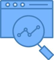 Web Monitoring Line Filled Blue Icon vector