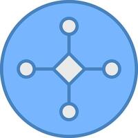 Connect Line Filled Blue Icon vector